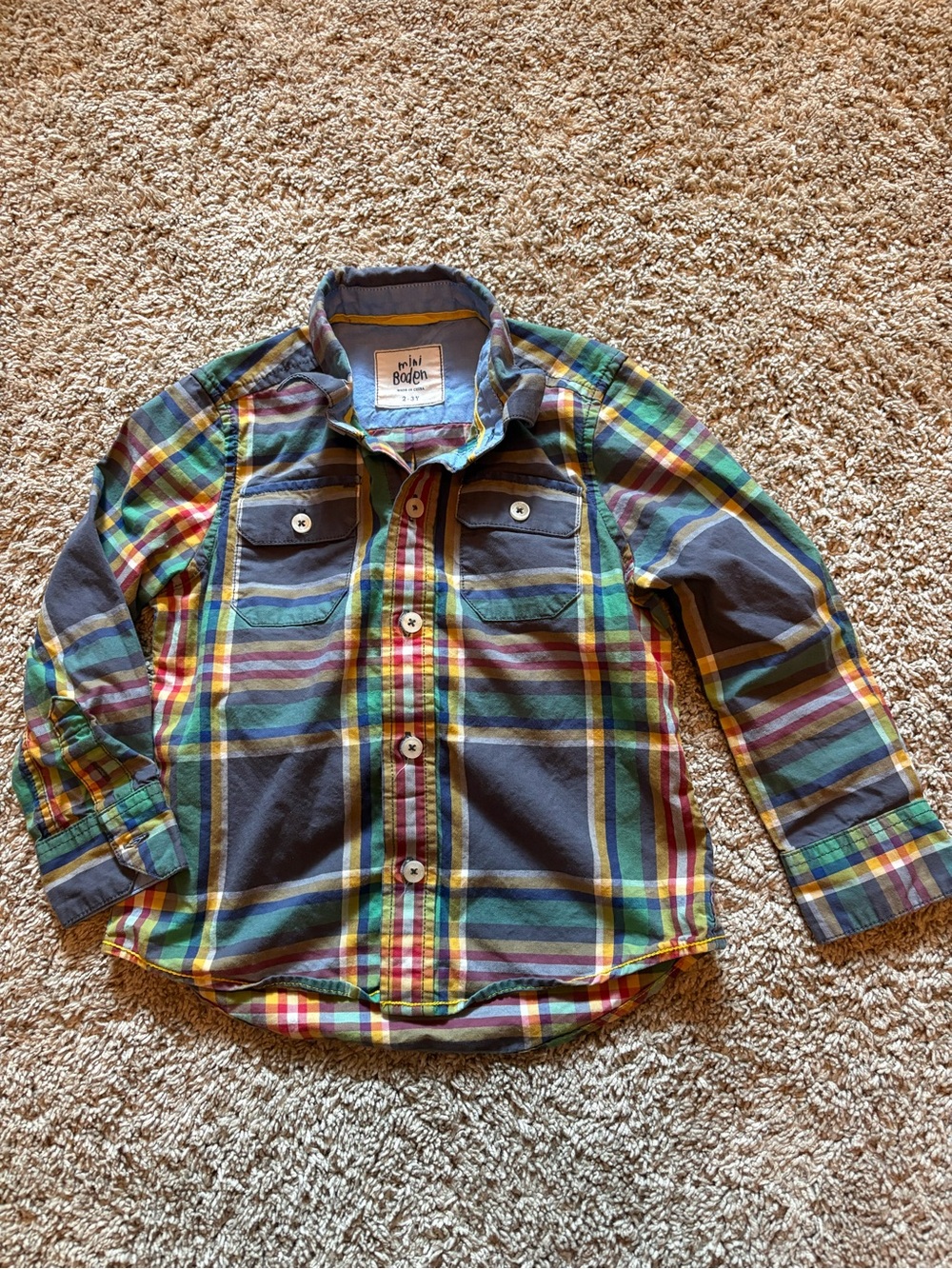 Mini Bioden plaid shirt, boys 2/3